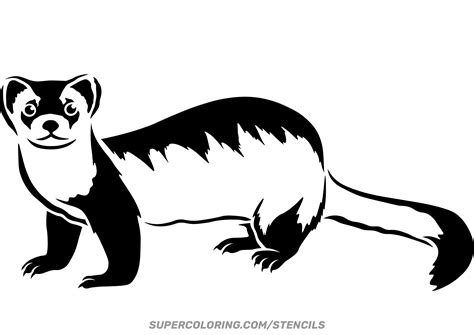 Stencil Of Ferret Free Printable Papercraft Templates