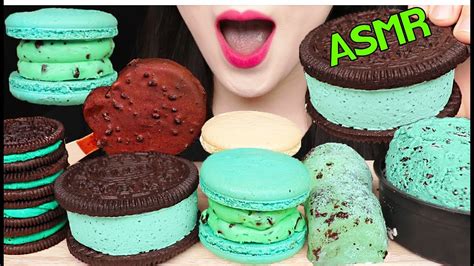 Asmr Mint Chocolate Ice Cream Oreo Rice Cake