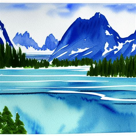 Watercolor Alaska Glacier Realistic Scene · Creative Fabrica