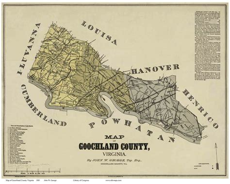 Goochland County Virginia 1881 Old Map Reprint Old Maps