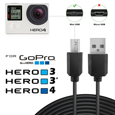 Usb Data Power Charger Charging Cord Cable For Gopro Hero Ebay