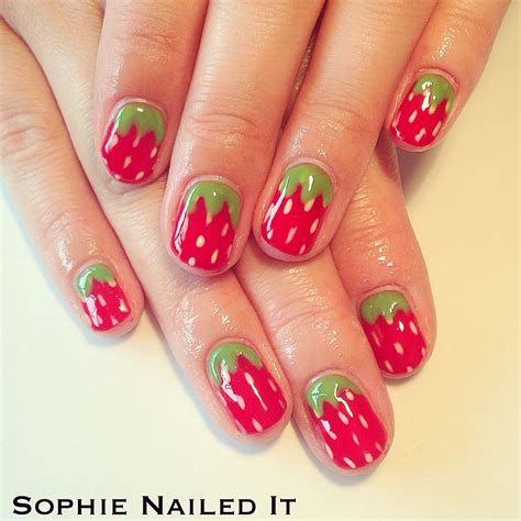 Strawberry Nail Art Raspberry Nails Nails Strawberry Nail Art