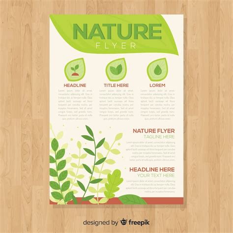 Plantilla Adorable De Folleto De Naturaleza Con Estilo Moderno Vector