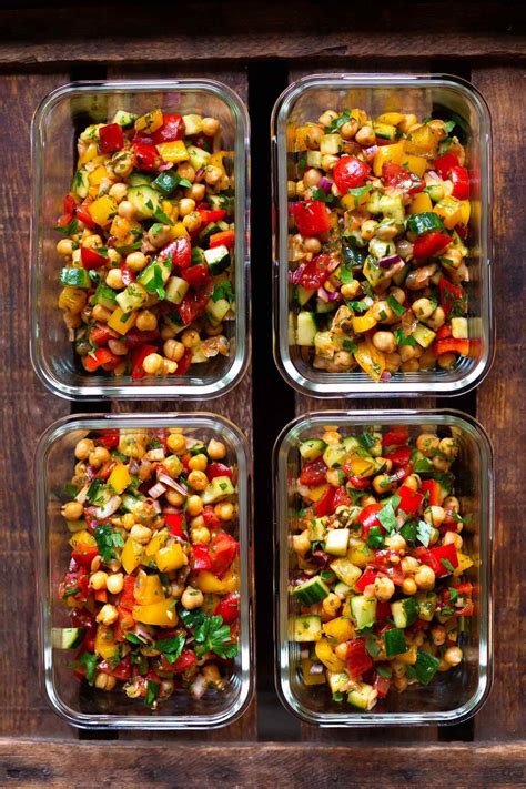 Mediterraner Kichererbsen Meal Prep Salat Minuten Recipe