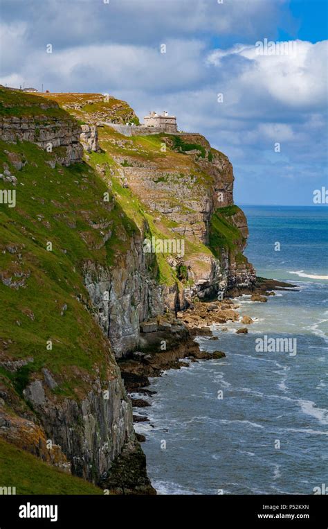 Great Orme lighthouse on cliffs. North Wales Stock Photo - Alamy