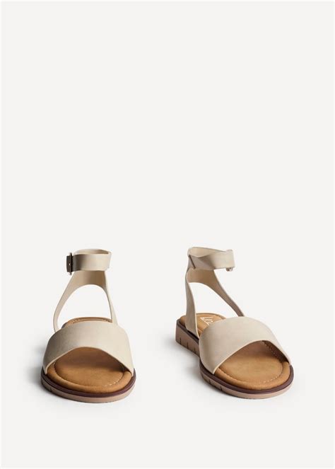 Linzi Denia Wide Fit Nude Faux Leather Footbed Two Part Sandal Matalan