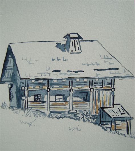 Chalet De Montagne Dessin Paysage Dessin Aquarelle Chalet Montagne