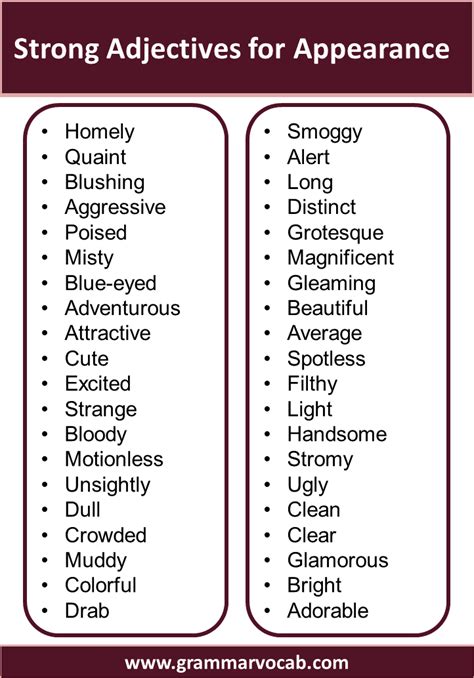 300 List Of Strong Adjectives Pdf GrammarVocab