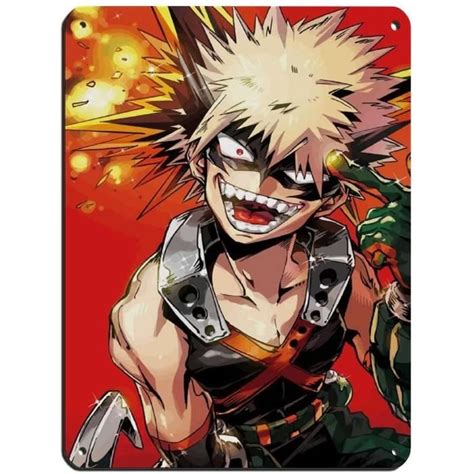 My Hero Academia Affiche rétro en métal avec dessin animé Katsuki