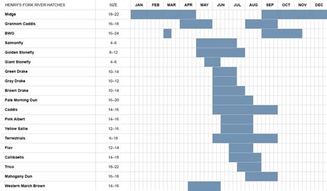 Henrys Forkn River Fly Hatch Chart