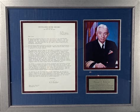 Lot Detail Hyman G Rickover Signed Letter Framed Display Beckett