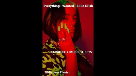 Everything I Wanted Billie Eilish Karaoke ~ Pianoacoustic Youtube