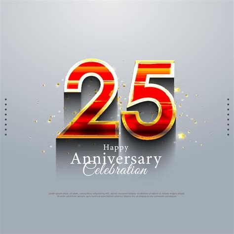 Premium Vector Th Anniversary With Shiny Red Celebration Numbers