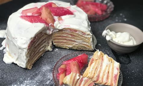 Rhabarber Crêpes Torte Rezept Dr Oetker