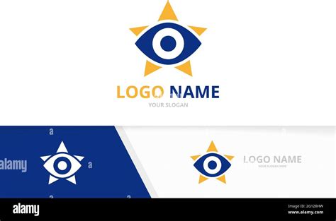 Vector Eye And Star Logo Combination Unique Leader Vision Logotype