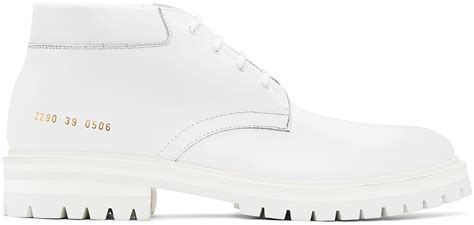 Common Projects White Combat Derbys SSENSE UK