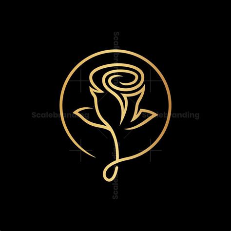 Rose Logo Rose Gold Logo Design Gold Logo Design Flower Logo Design