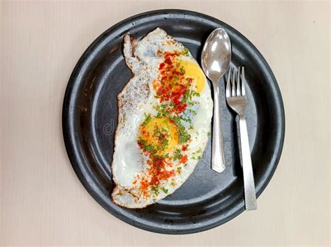 Spicy Indian Egg Half Fry 1 Stock Photo Image Of Plate Healthy