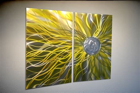 Solare Yellow - Abstract Metal Wall Art Contemporary Modern Decor ...