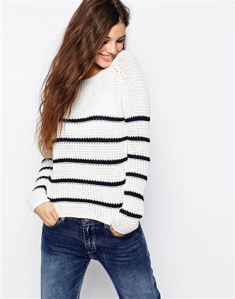 Only Breton Stripe Knitted Jumper Striped Knitted Sweater Knit