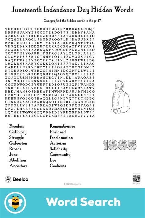 Juneteenth Indendence Day Hidden Words Hidden Words Words Printable