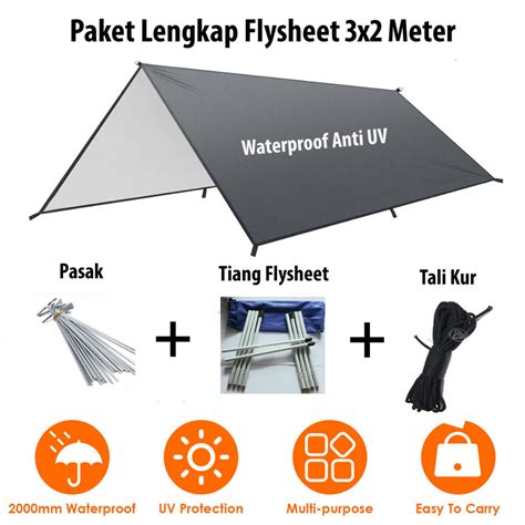 Jual Paket Lengkap Flysheet Tenda Dome X X Waterproof Anti Uv