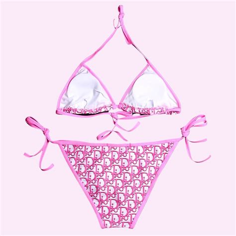 Designer String Beach Bikini In Pink Dior Bikini