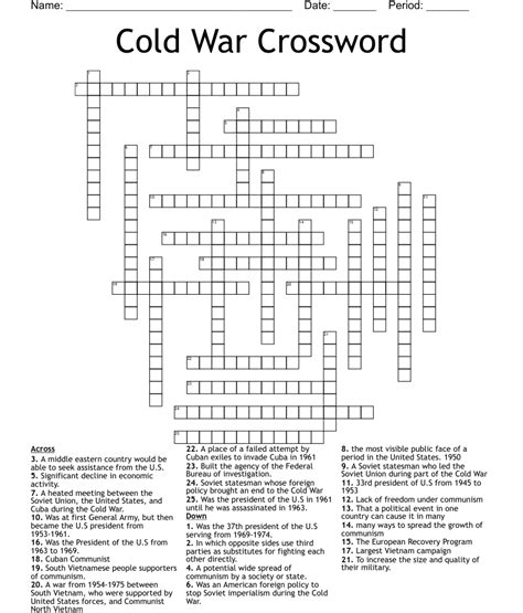 Cold War Crossword WordMint