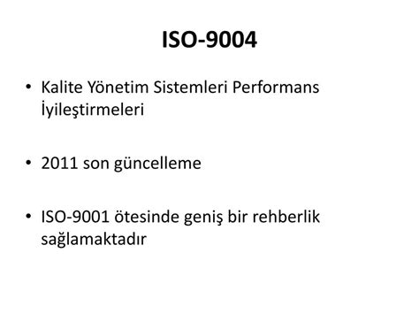 Konu Iso Kalite G Vencesi Standartlar Ppt Indir