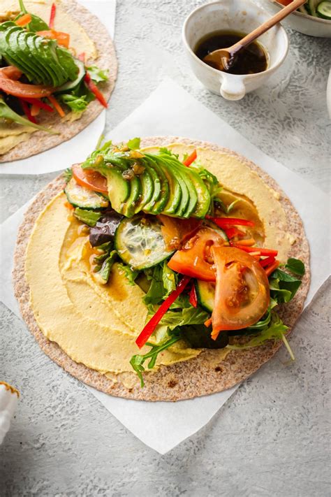 Hummus Vegetable Wraps Slender Kitchen