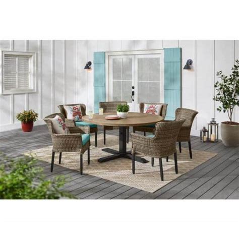 Hampton Bay Devonwood Piece Dark Brown Wicker Outdoor Patio Dining