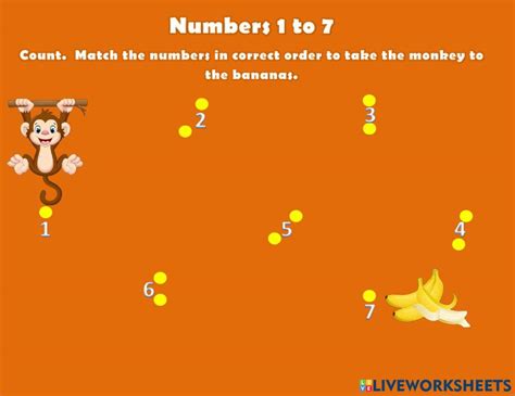 Numbers 1 to 7 interactive worksheet | Live Worksheets