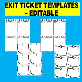 Editable Exit Ticket Templates By Happy Class Goals TPT