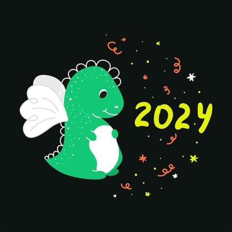 2024 Rok Smoka Uroczy Smok Nowy Rok 2024 Rok Zielonego Drewnianego