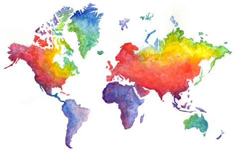 Watercolor World Map - Etsy