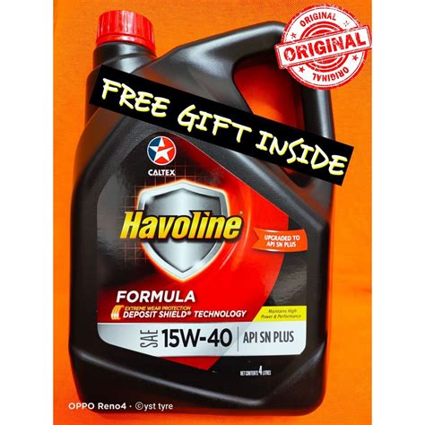 CALTEX 15W40 Havoline Formula API SN PLUS 4L Shopee Malaysia