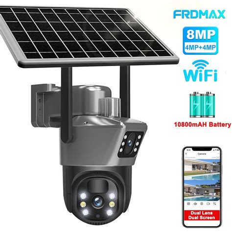 8MP 4K WiFi C Mera Solar C Mera De Seguran A Wireless Externa Dete O