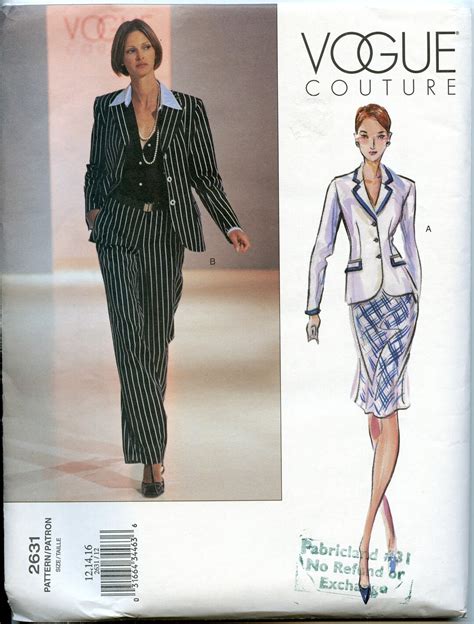 Vogue Couture Women S Suit Sewing Pattern Seperates Etsy