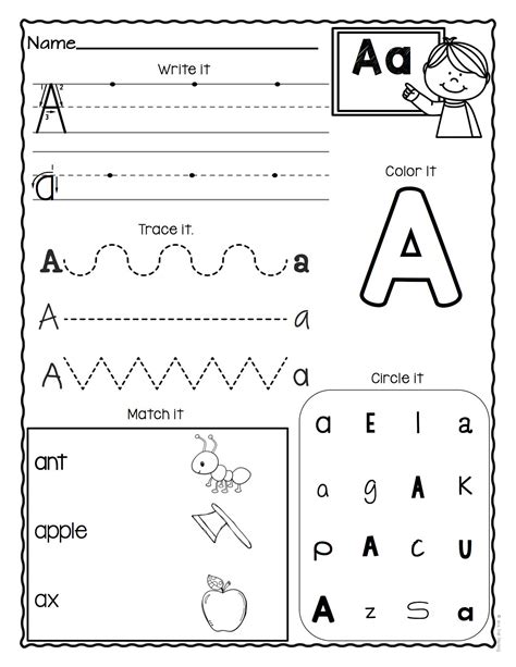 Pre K Handwriting Worksheet