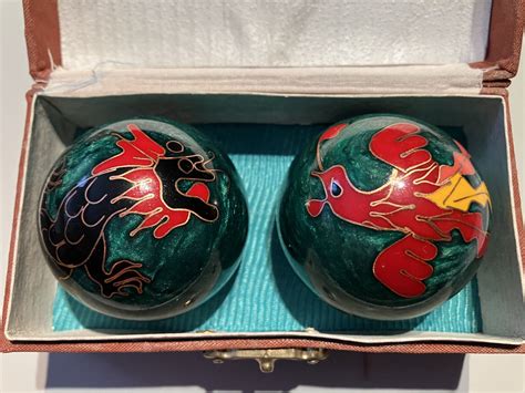 Feng Shui Qi Gong Klangkugeln Bunt Drache Und Ph Nix Cm Cloisonn