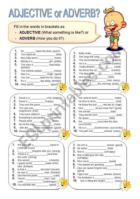 Adjective Or Adverb Esl Worksheet By Alenka Worksheets Library