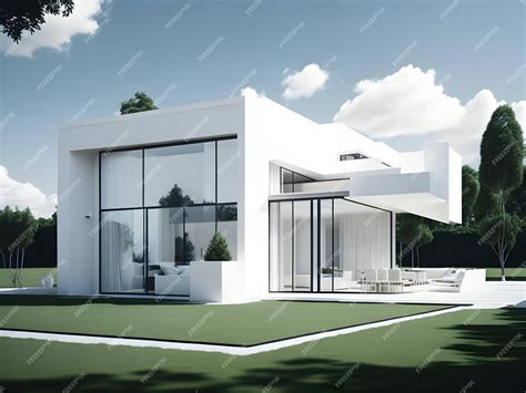 Premium AI Image | a modern white color house with beautiful exterior