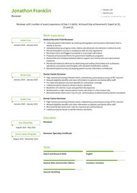 Reviewer Resume Examples And Templates