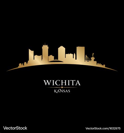 Wichita kansas city skyline silhouette Royalty Free Vector