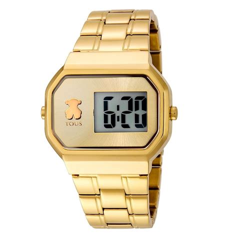 Reloj Tous Chica D Bear Digital Dorado Brazalete