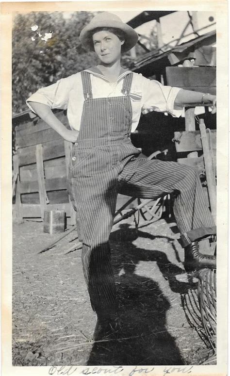 Cute Farm Woman In Overalls And Sharp Looking Hat Overalls Women