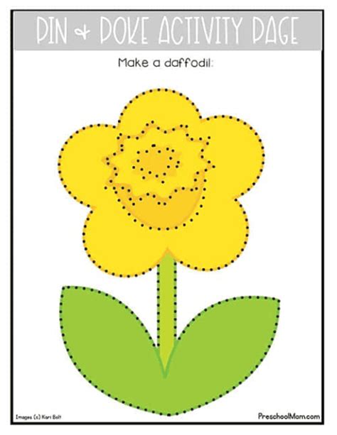 Spring Pin And Poke Activity Pages Preschool Mom