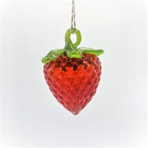 Handblown Glass Strawberry Ornament Artisants