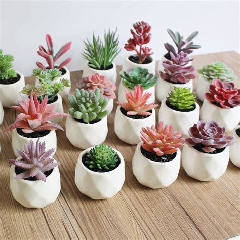 Individual Artificial Plants With Pot In 2022 Artificial Succulent