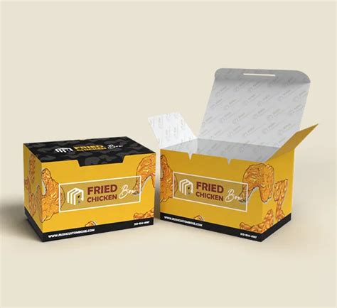 Eco Friendly Branded Fried Chicken Boxes Custom Takeout Packaging